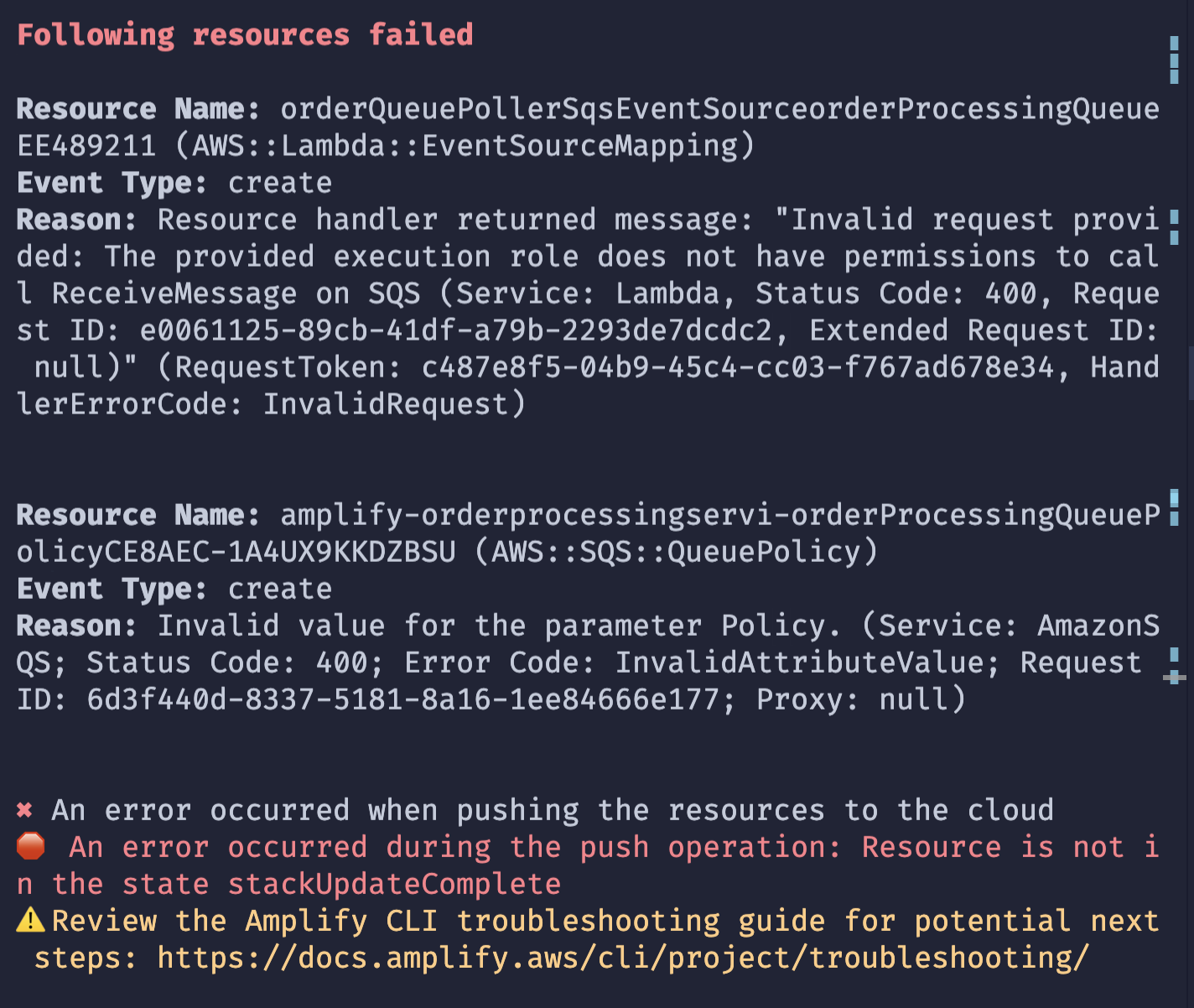 Can not using amplifygenerated Lambda to poll SQS queue · Issue 10332