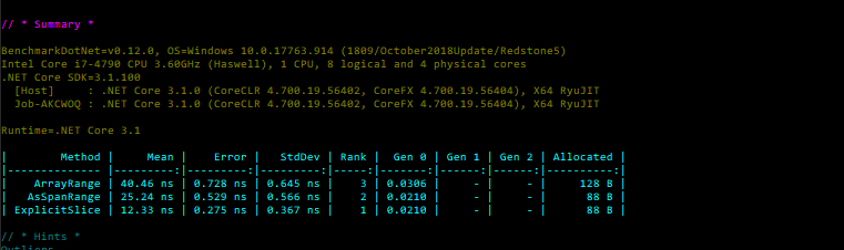 Performance impact of using Range over span · Issue #1244 · dotnet ...