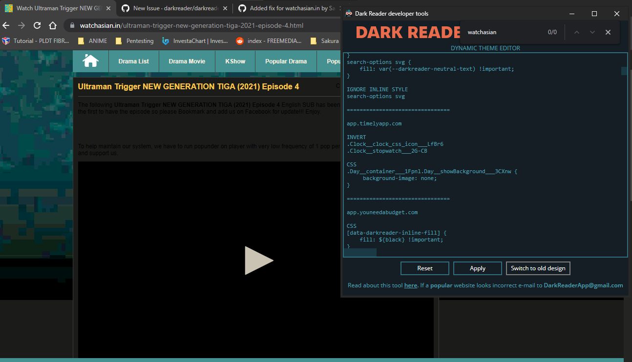 [Broken Website] Watchasian.in · Issue #6565 · darkreader/darkreader ...