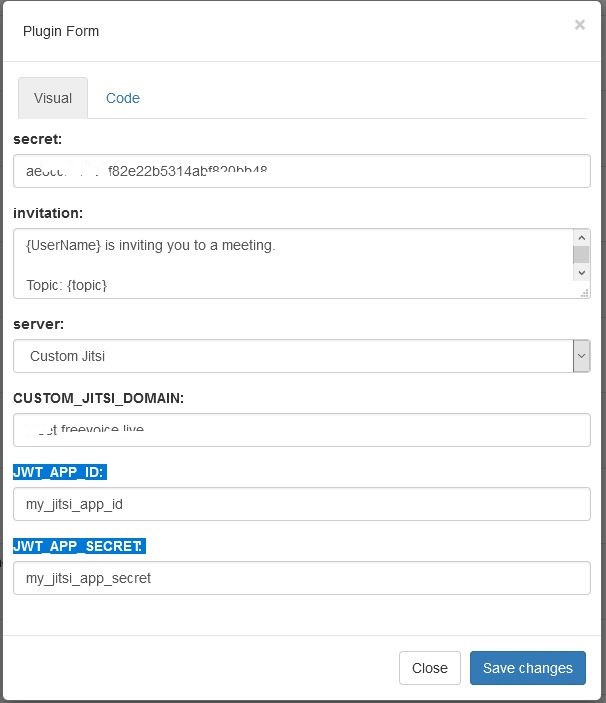 I have built my own jitsi server, where do I get the info required in ...