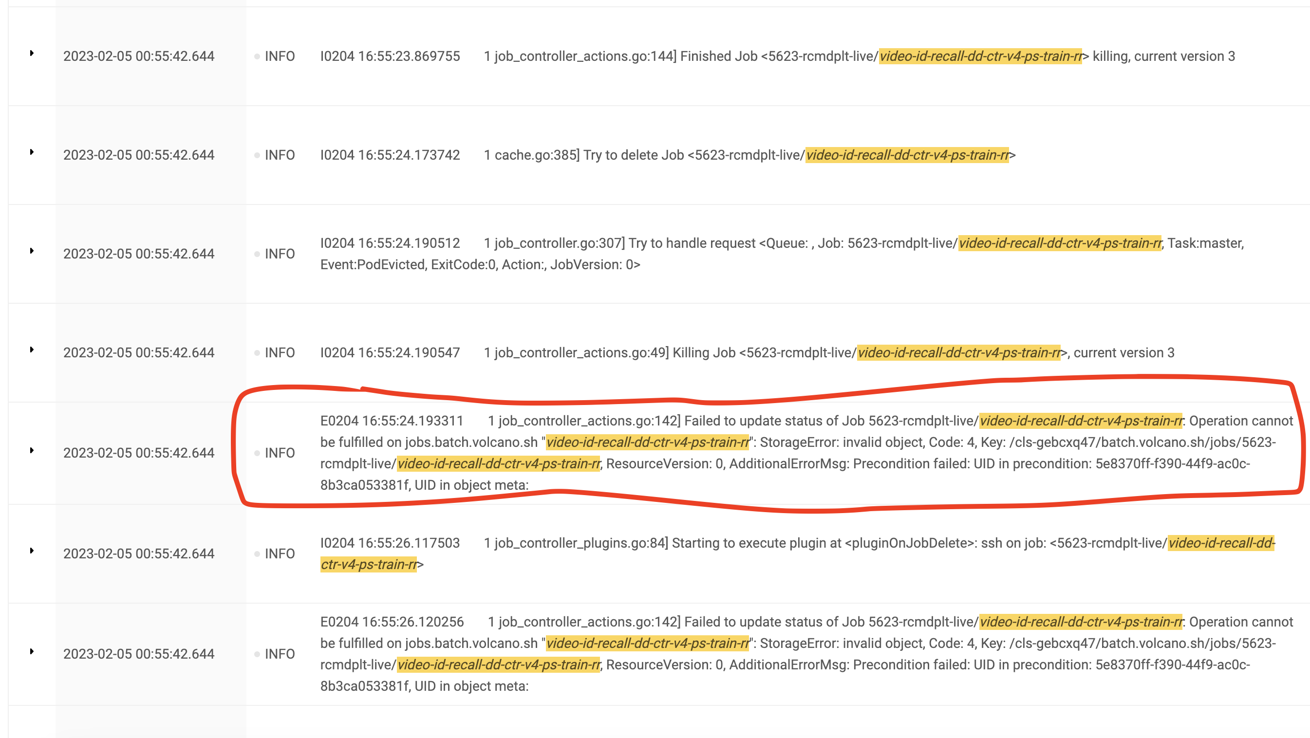 Error Updating jobStatus when killJob, causes infinite loop and ...