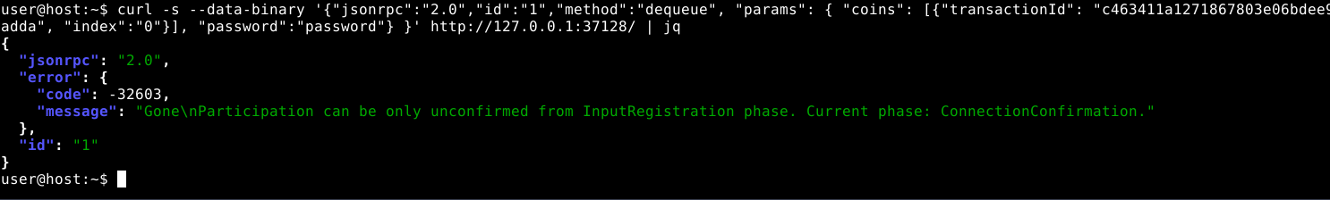 dequeque error message