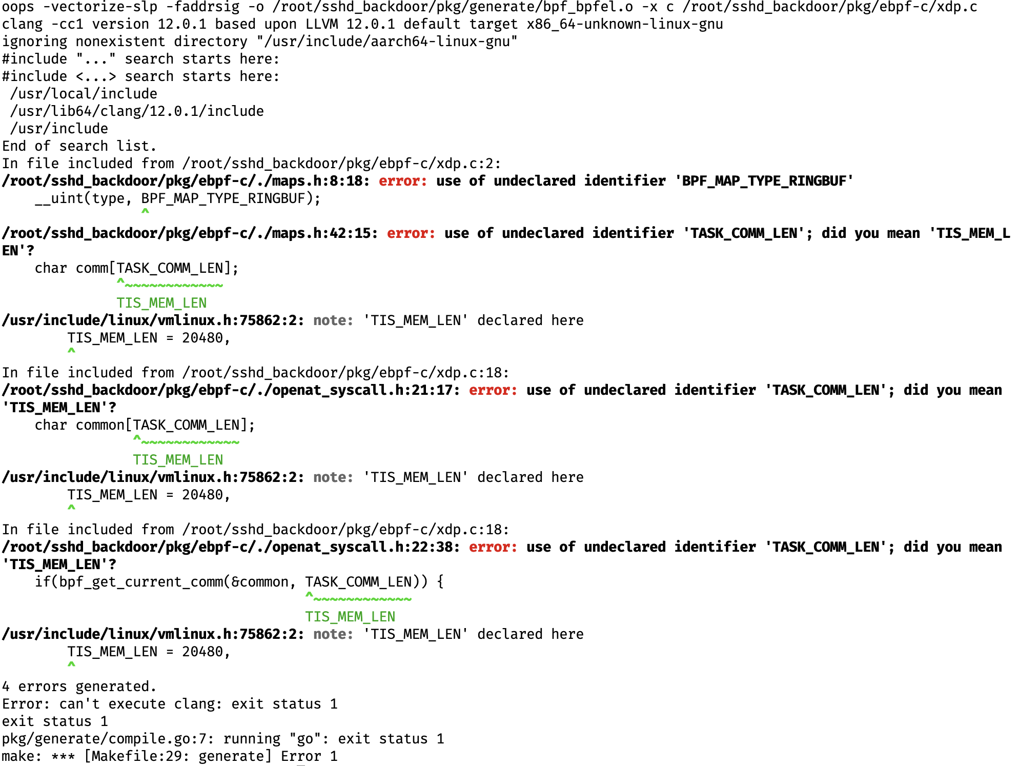 error 'linux/vmlinux.h' file not found · Issue 4 · Esonhugh/sshd