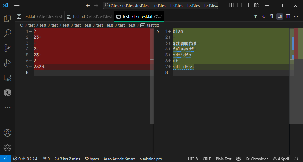 File compare > better representation for which side is which file · Issue 192615 · microsoft