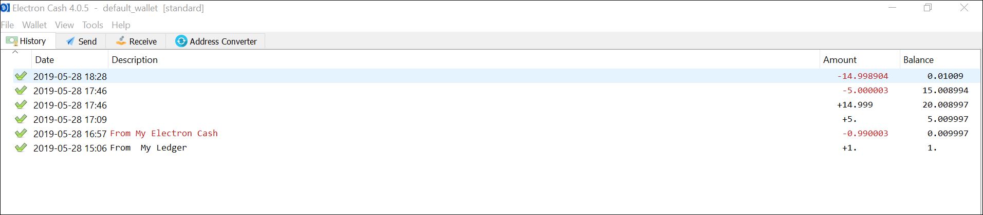 ElectronCash Screenshot