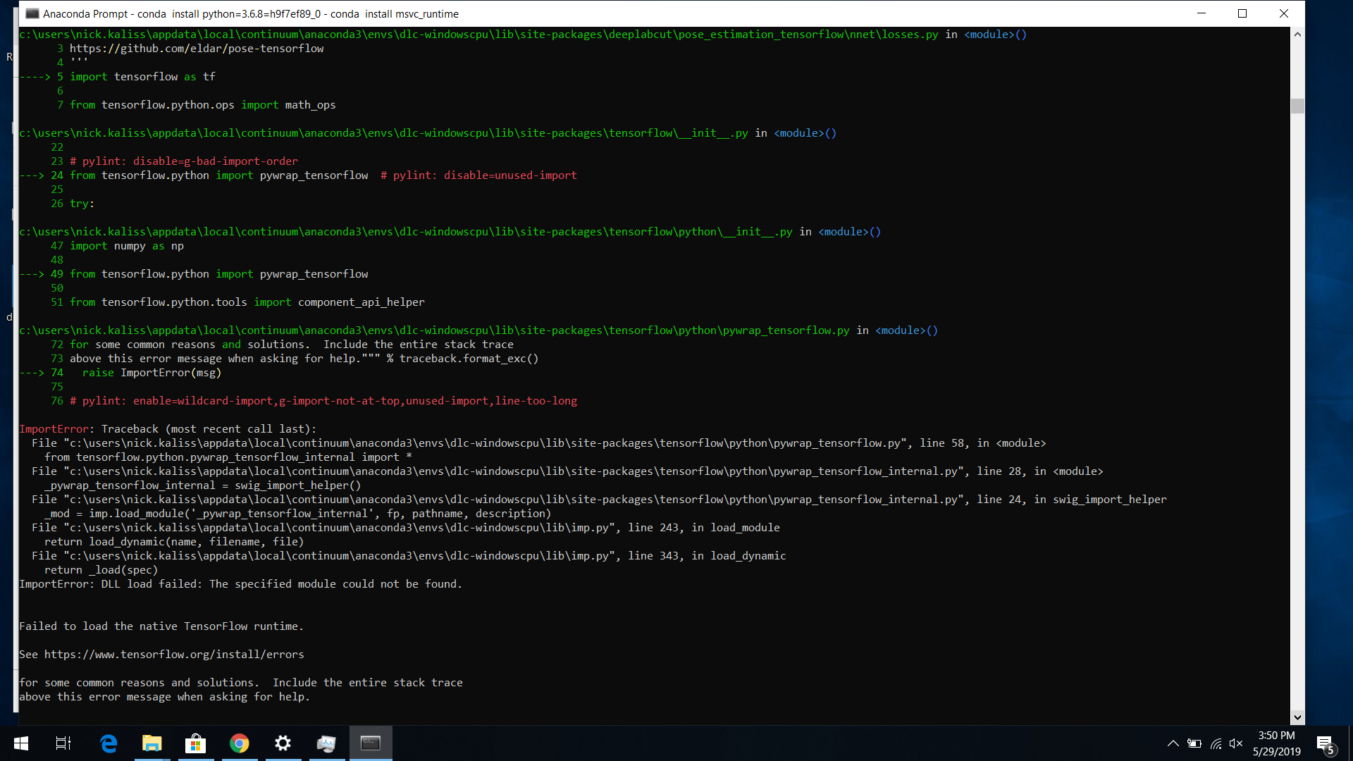 ImportError: DLL load failed: The specified module could not be found ...