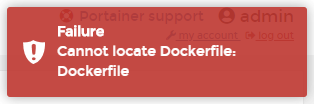 Using a git repository as build context fails with "Could not locate ...