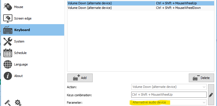 Add option for application/system volume up/down for keyboard shortcuts ...