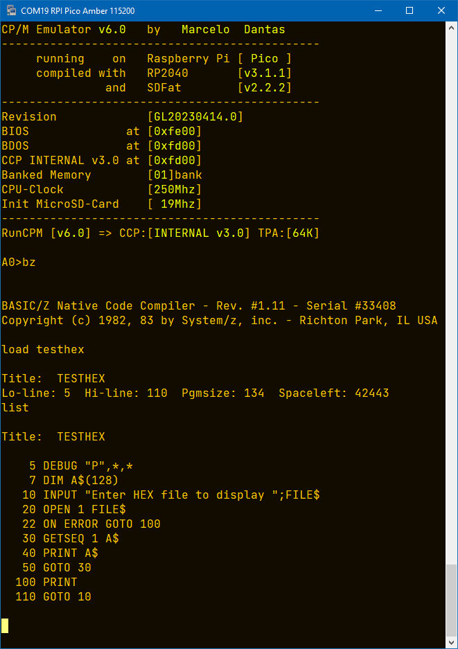 BASIC/Z compiler not supported · Issue #176 · MockbaTheBorg/RunCPM · GitHub