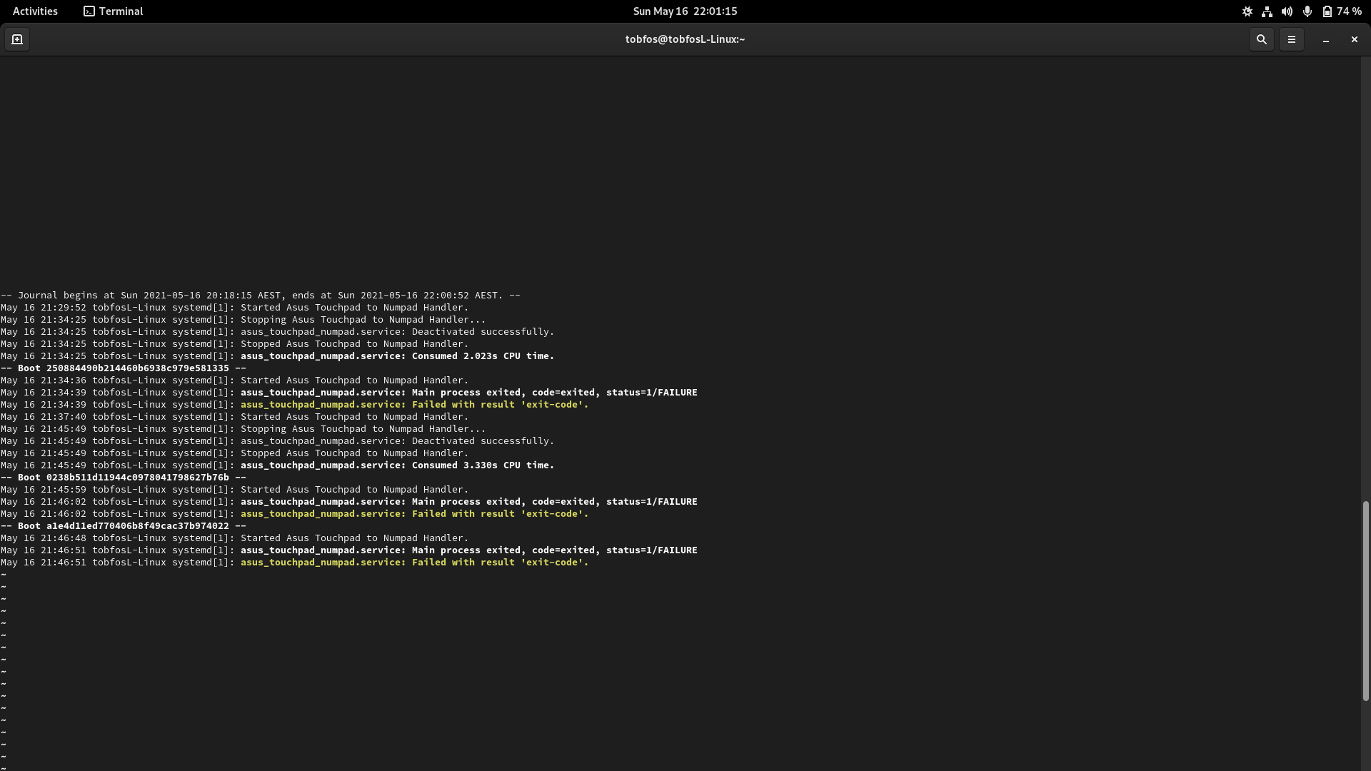 Does not work on Arch Linux with Asus Zenbook UM425IA · Issue 18 · mohamedbadaoui/asus