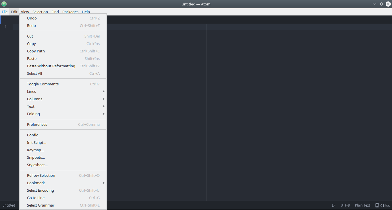 Edit menu interferes with View menu on Linux · Issue #16766 · atom/atom ...
