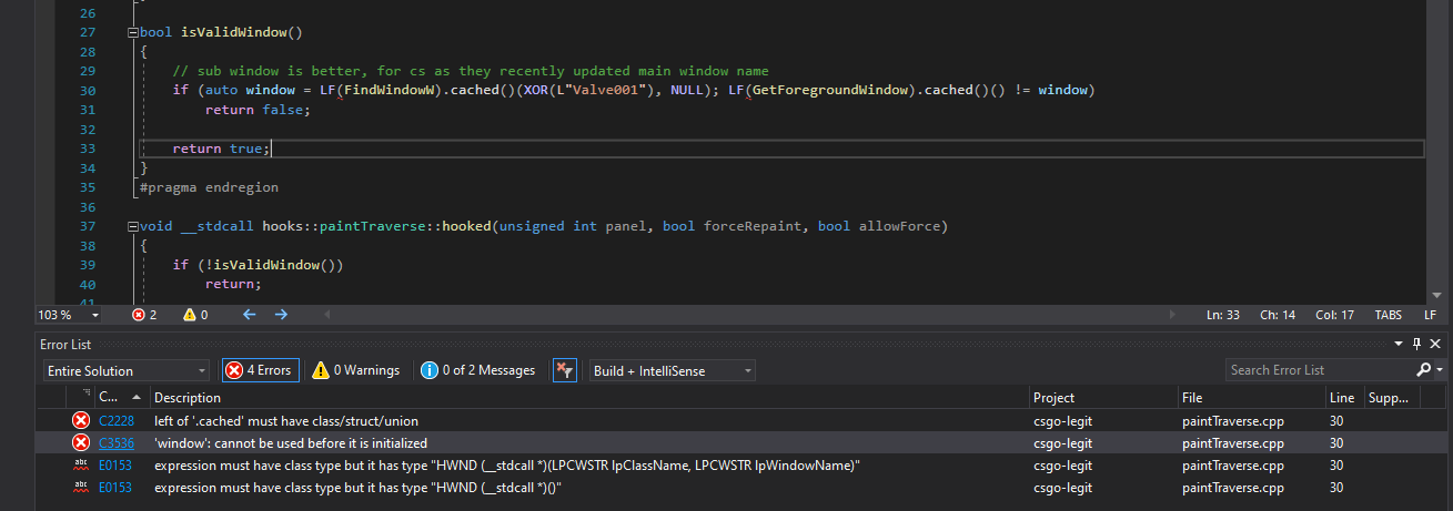 paintTraverse error while building in debug but not in release also ...