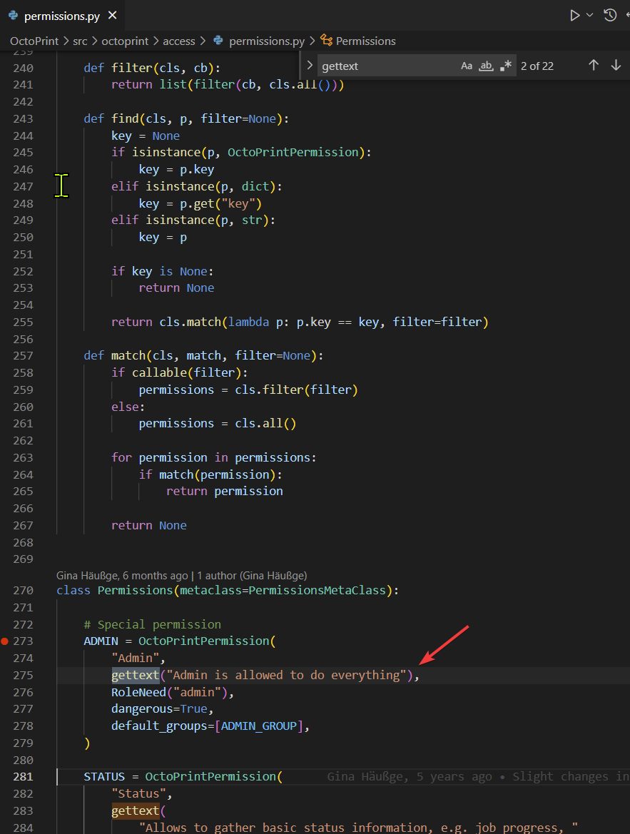 Babel translation in permissions.py not working as babel context is not ...