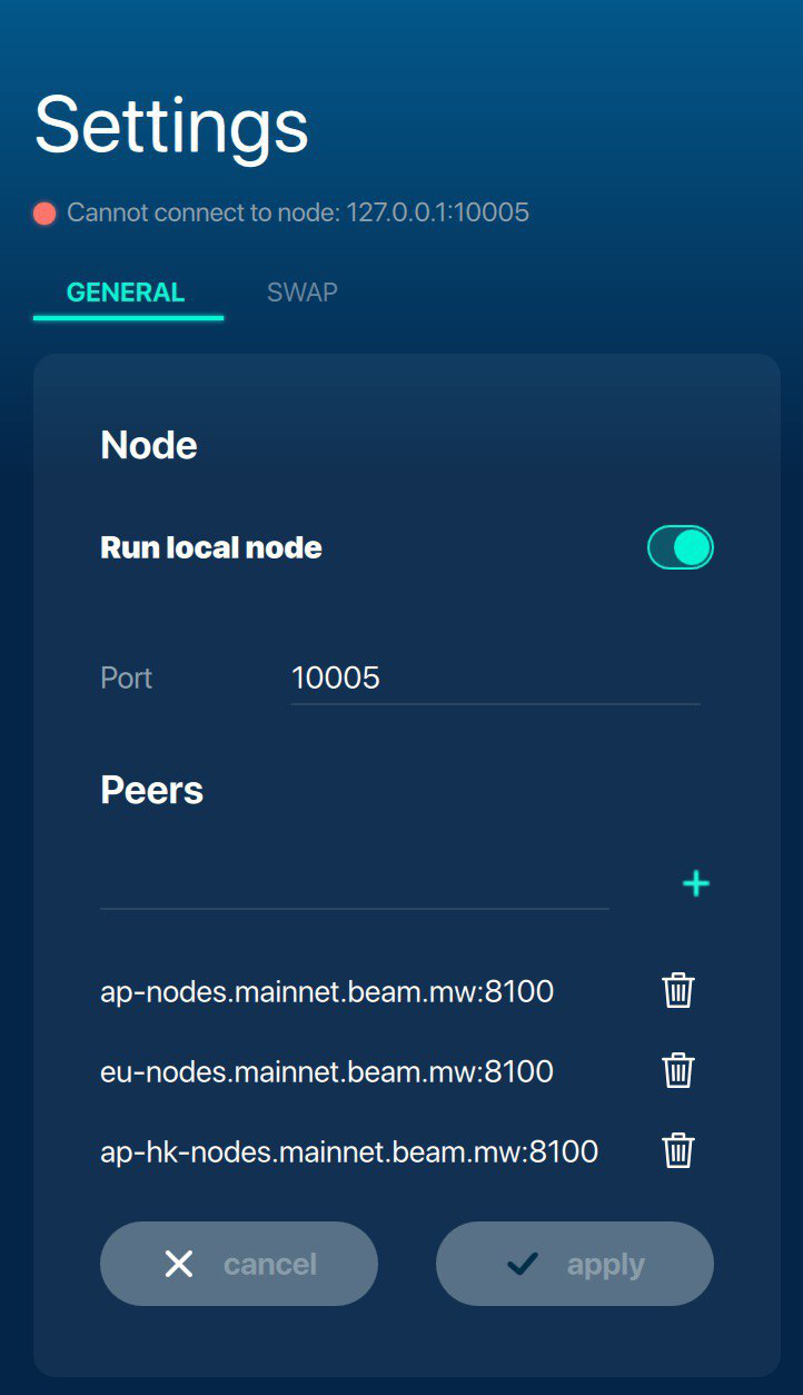 Settings Button "apply" doesn't available after switching to local