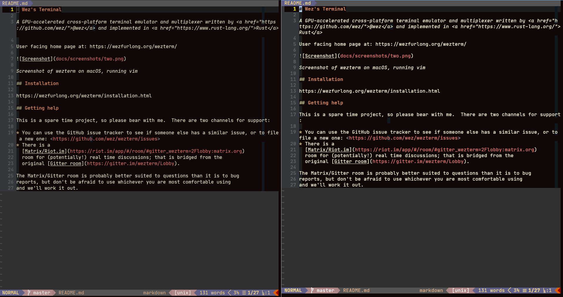 Font-rendering-neovim-gtk-vs-wezterm