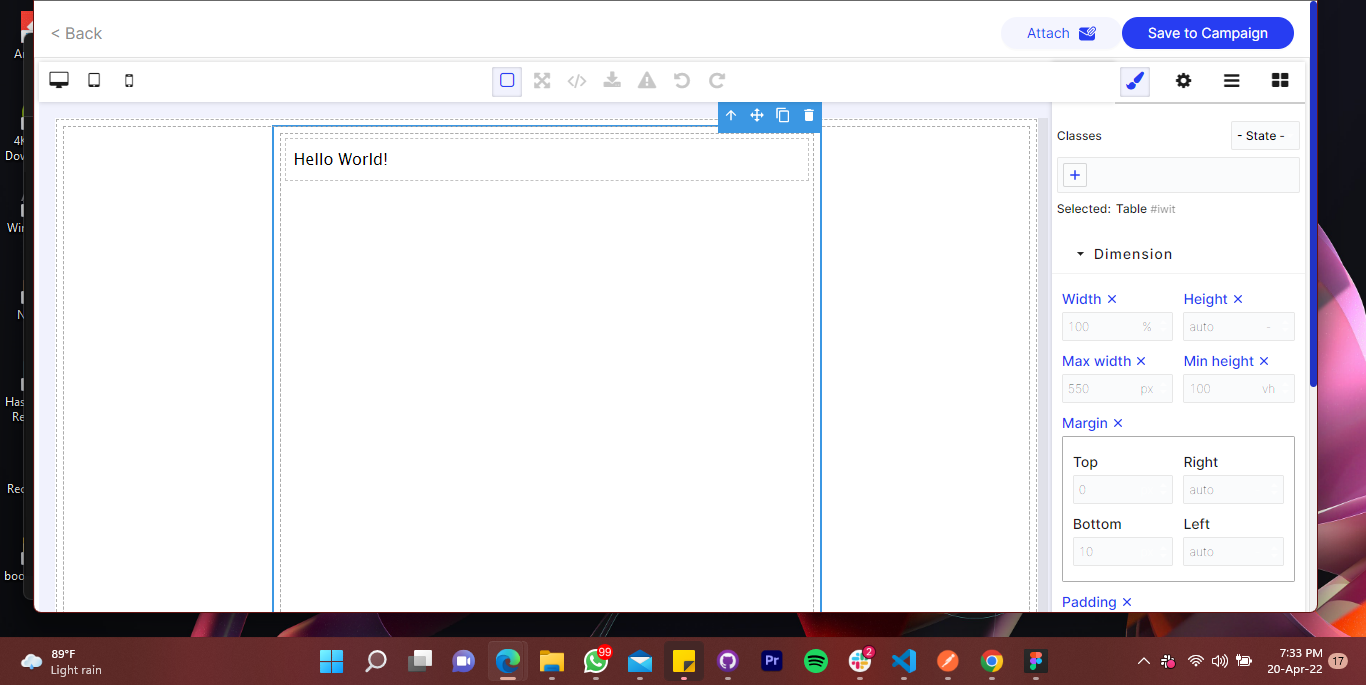 BUG Newsletter made with GrapesJS does not render nicely on Mobile
