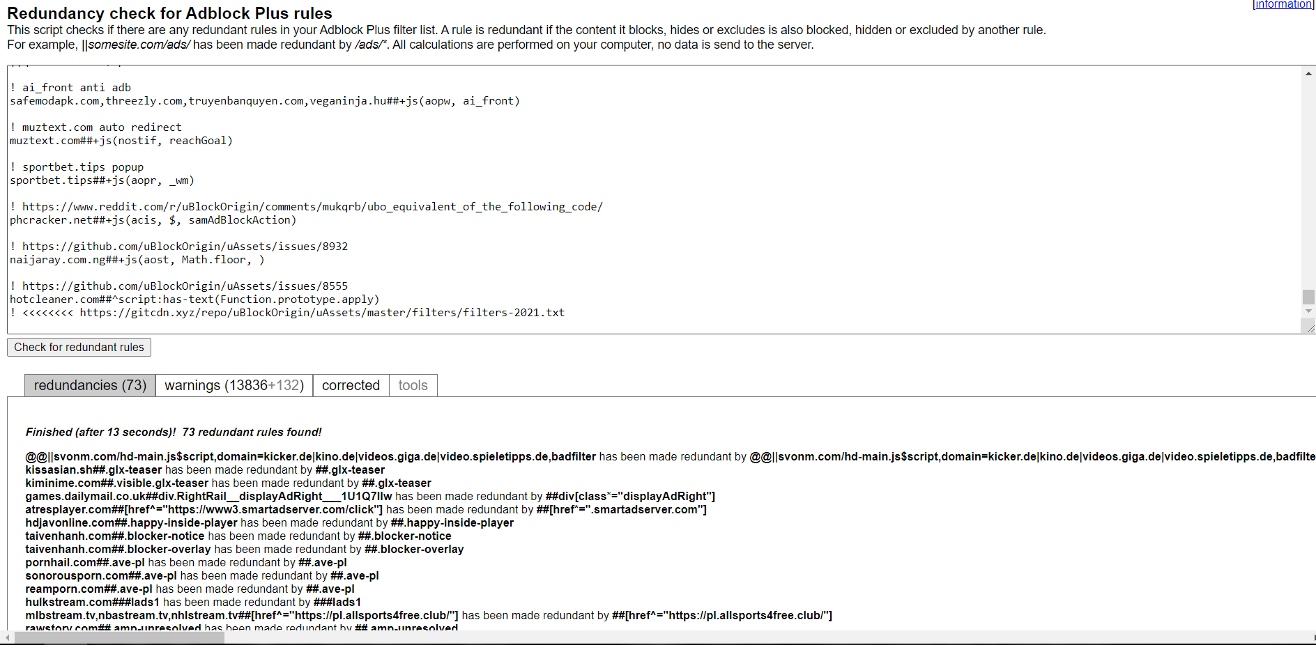 Redundant ublock filters · Issue 8942 · uBlockOrigin/uAssets · GitHub
