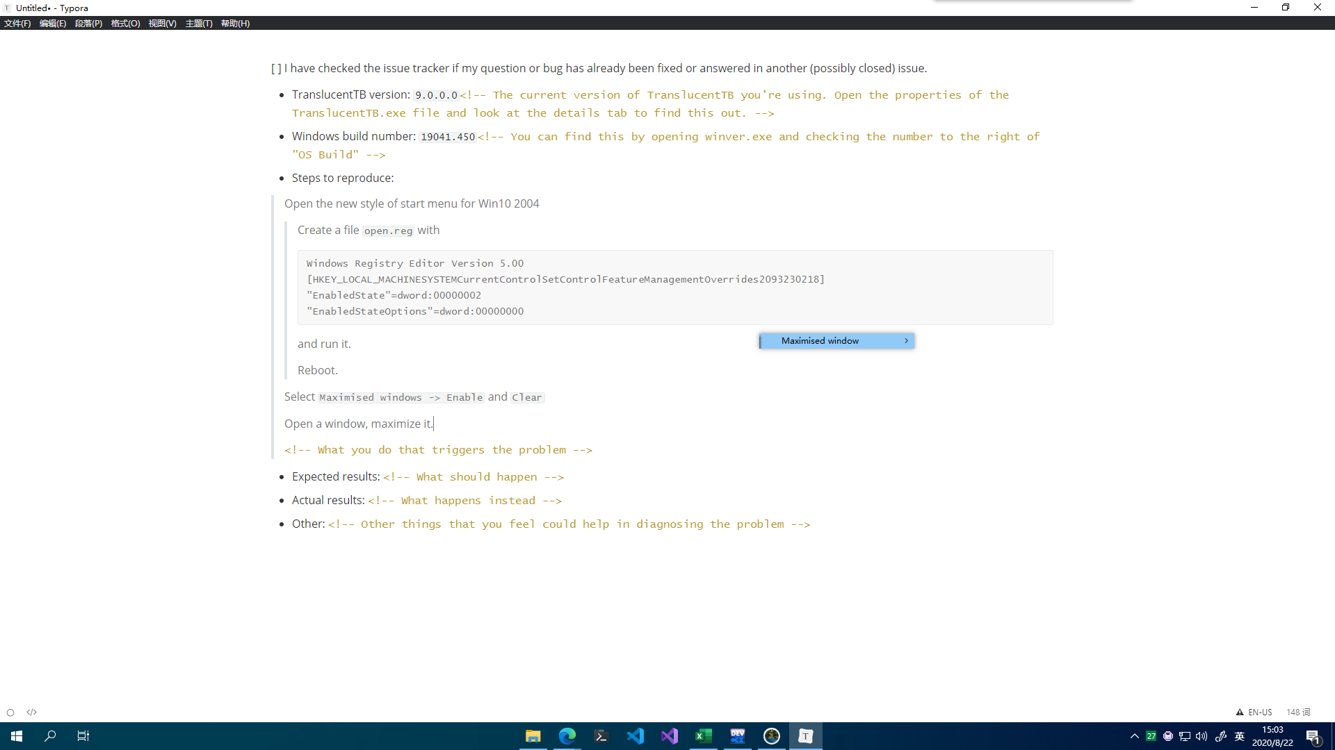 Bug of Maximised windows in Win10 2004 · Issue #326 · TranslucentTB ...