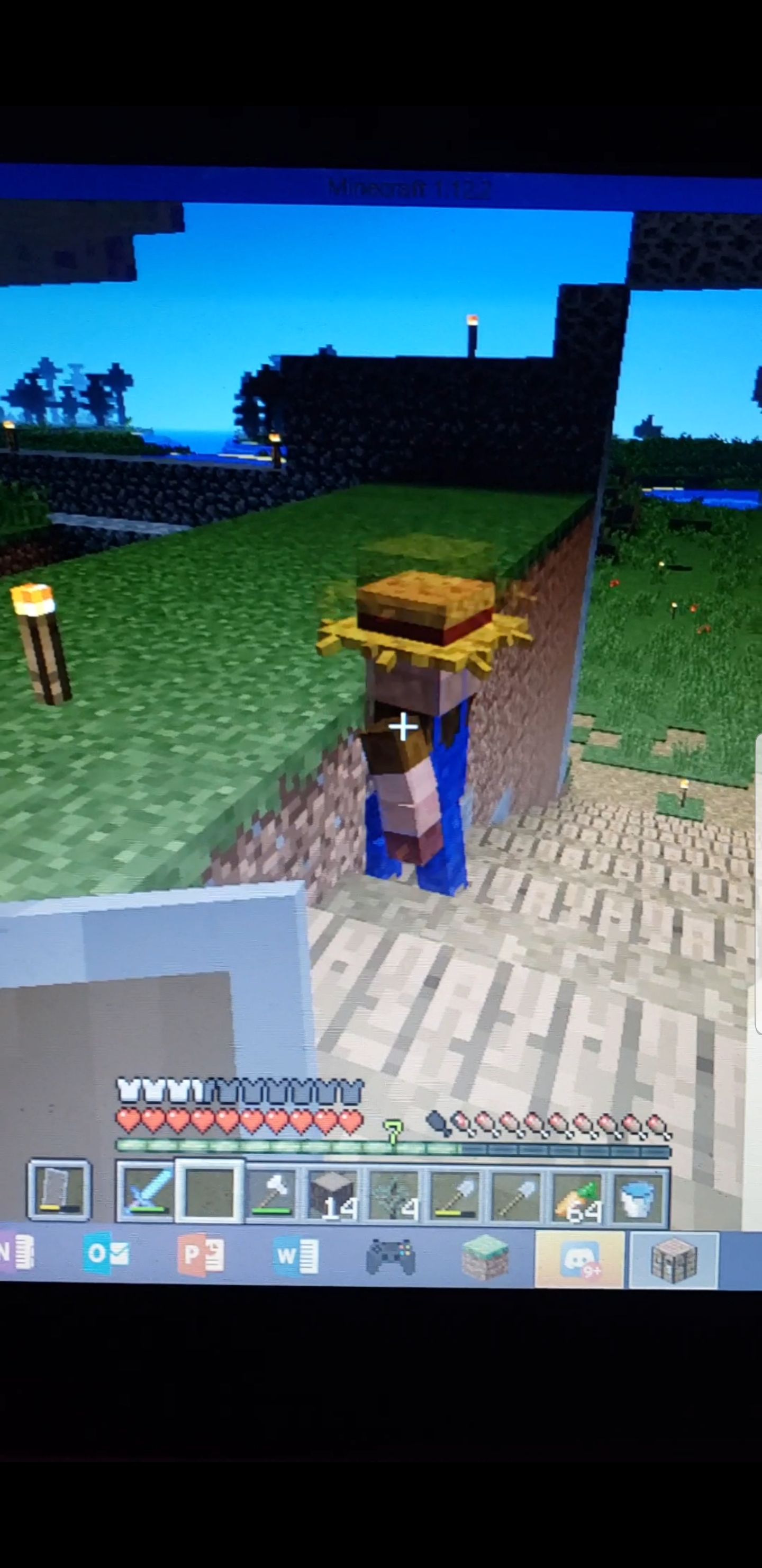 Villagers try to path over a wall that is 1.5 tall (they are standing