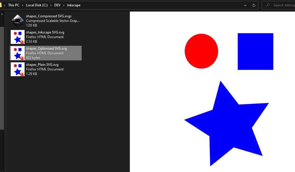 SVG Preview fails on all but Optimized SVG file when saving from