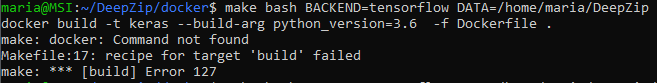 make: docker: Command not found, [build] Error 127 · Issue #4 ...