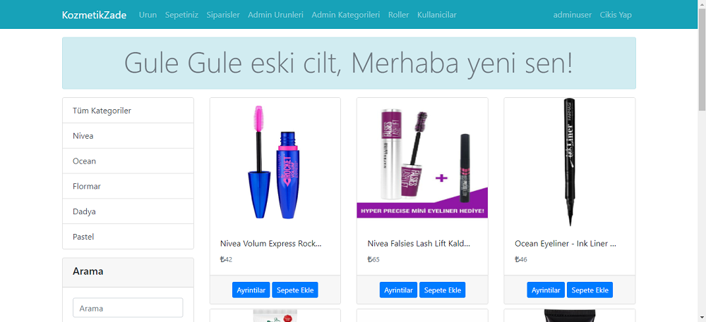 GitHub - mustafauys/ASP.NET-Core-Cosmetic: It is a project made with ...