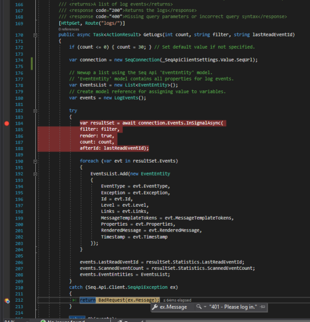 Seq SDK stopped connecting - 401 - Please log in. · Issue #1143 ...