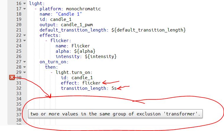 Light automation '- light.turn_on:' wont allow two (or more ...