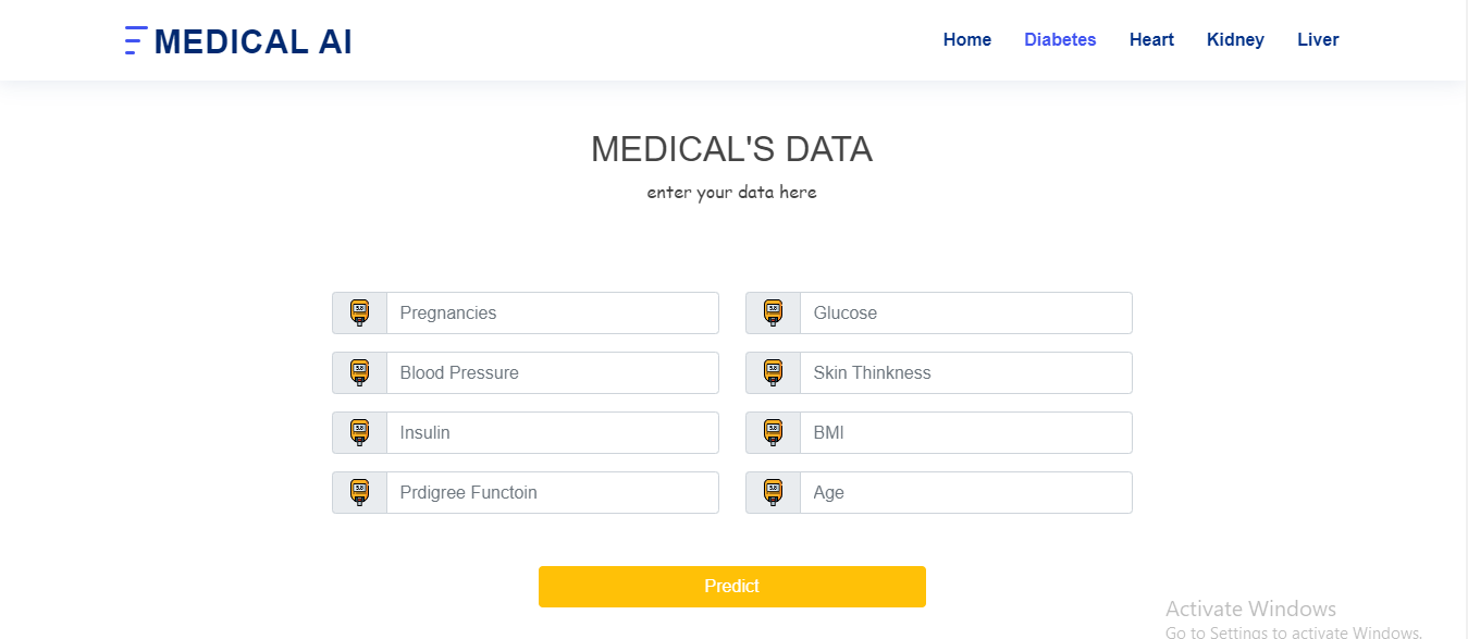GitHub - Kaviththa/health_AI_web_app: machine learning classification ...