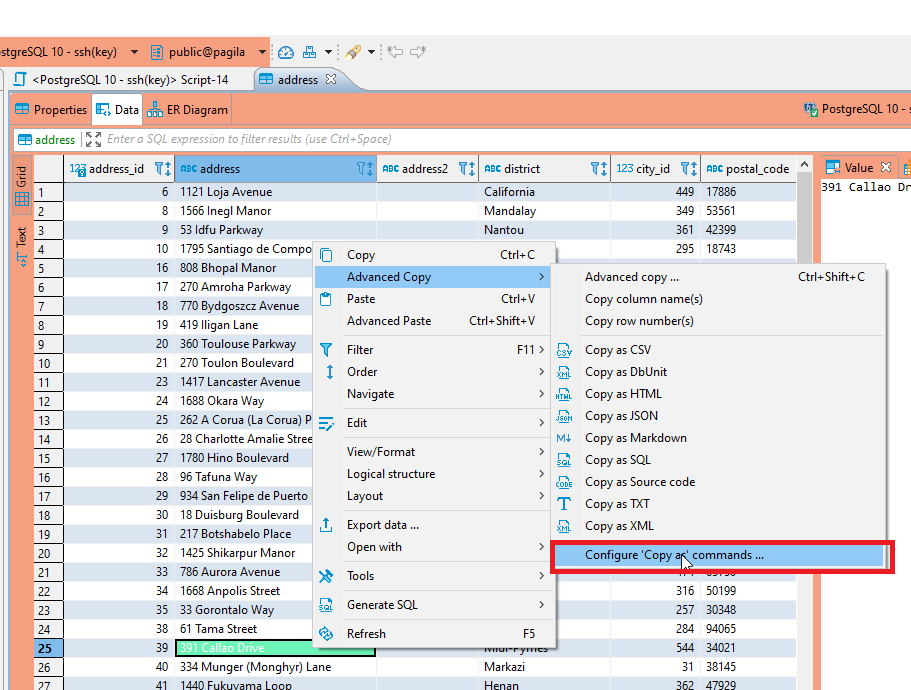 Option to edit COPY AS parameters · Issue #11095 · dbeaver/dbeaver · GitHub