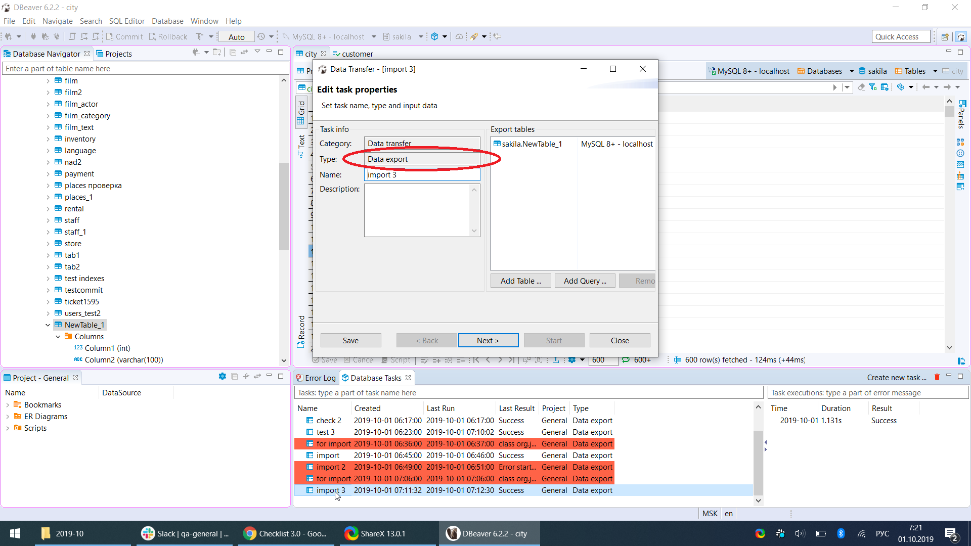 If execute "import task", values "NULL" are imported in the table · Issue 6883 · dbeaver