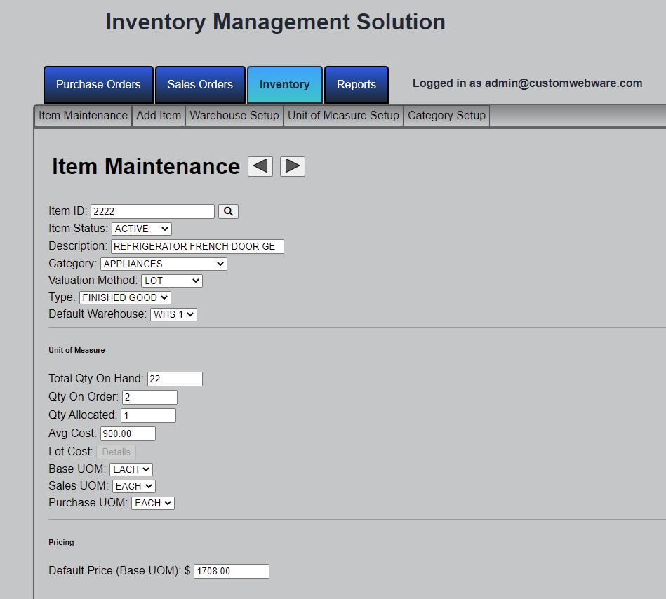 GitHub - bkunke1/InventoryManagementSolution: Portfolio project using ...
