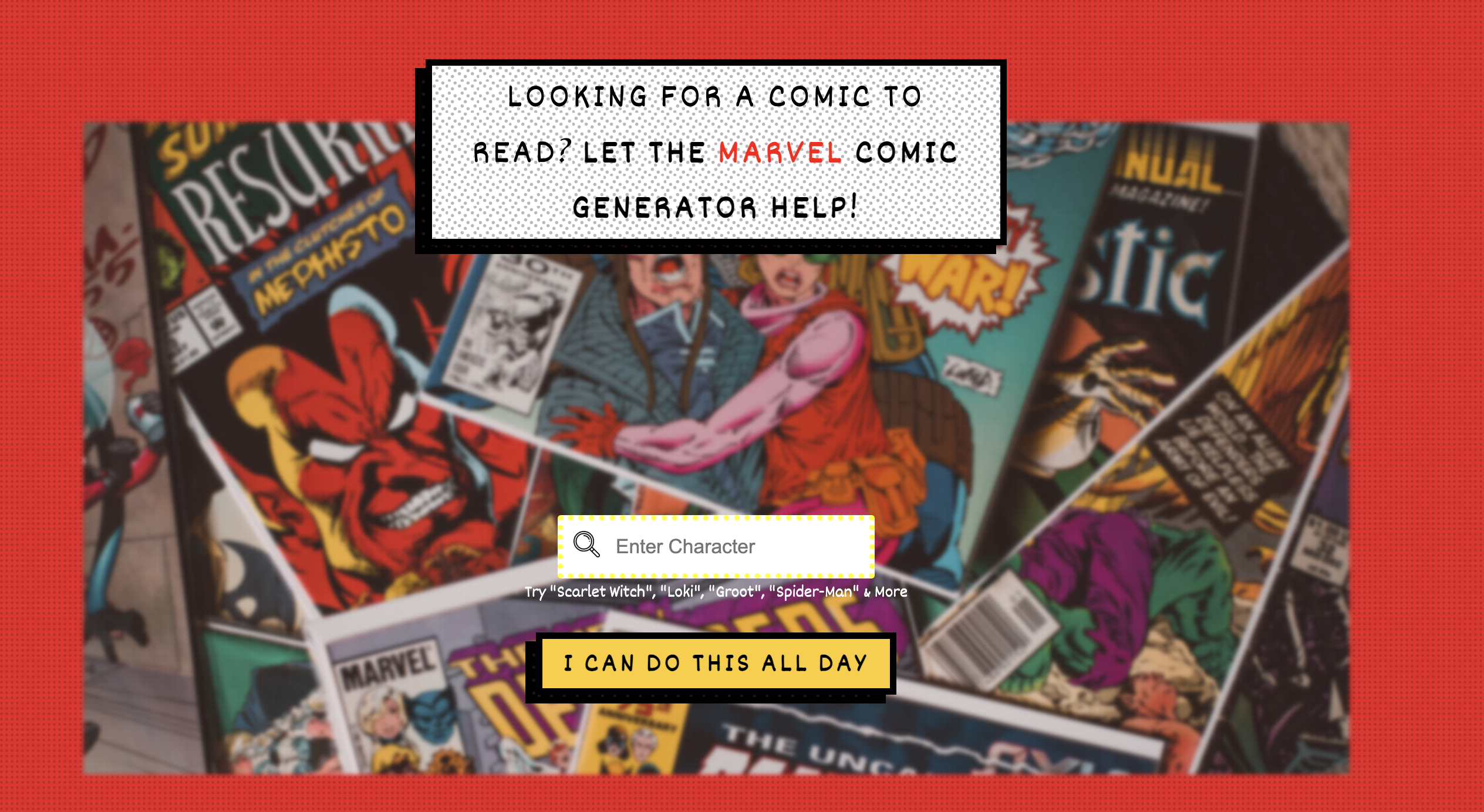 Marvel Searcher GitHub - janellemeowers/marvel_comic_discoverer · GitHub