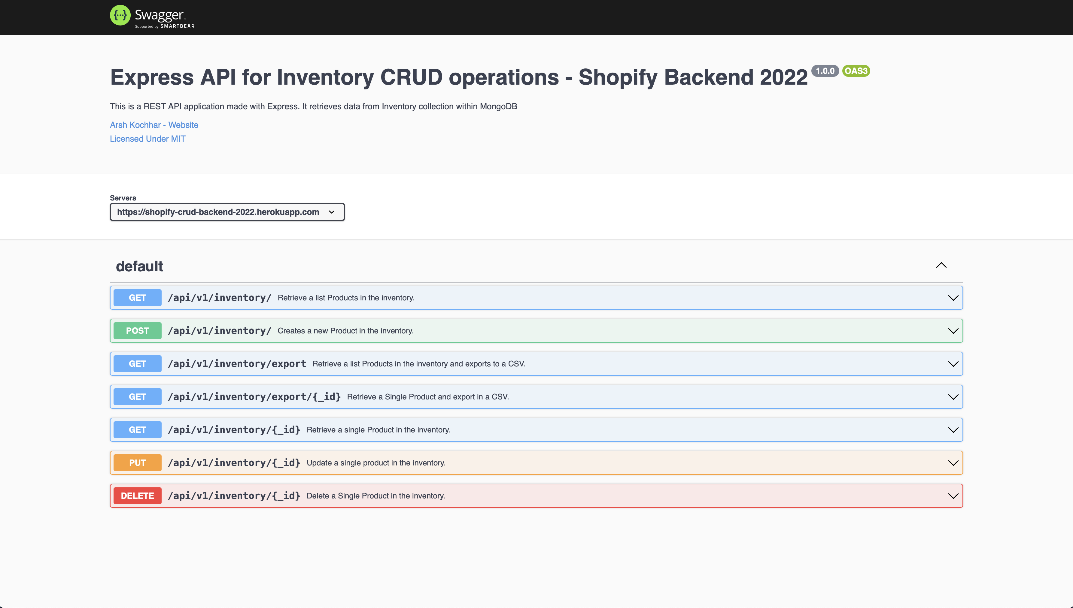 GitHub - ArshKochhar/shopify-backend-2022: Shopify Backend Intern ...