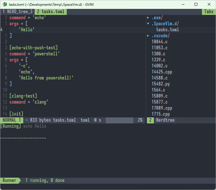 Can't run anything with spacevim in Windows. (both vim and nvim ...