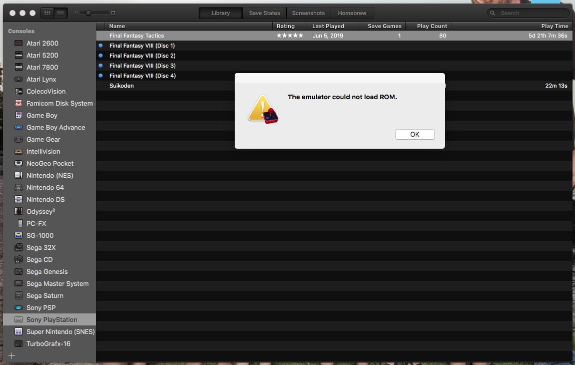 Openemu fast forward not working