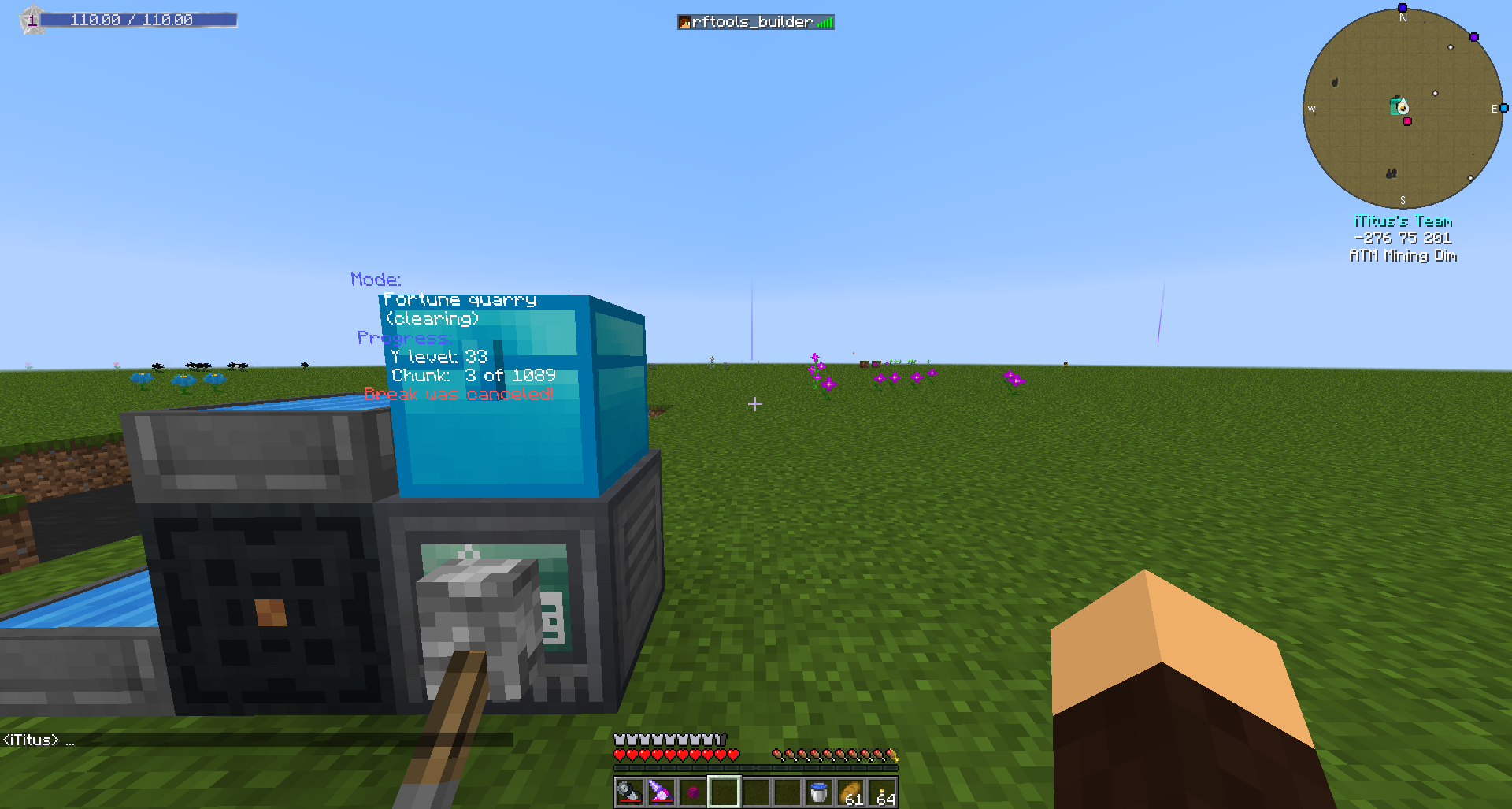 The player name in the TAB player list changes to "rftools_builder