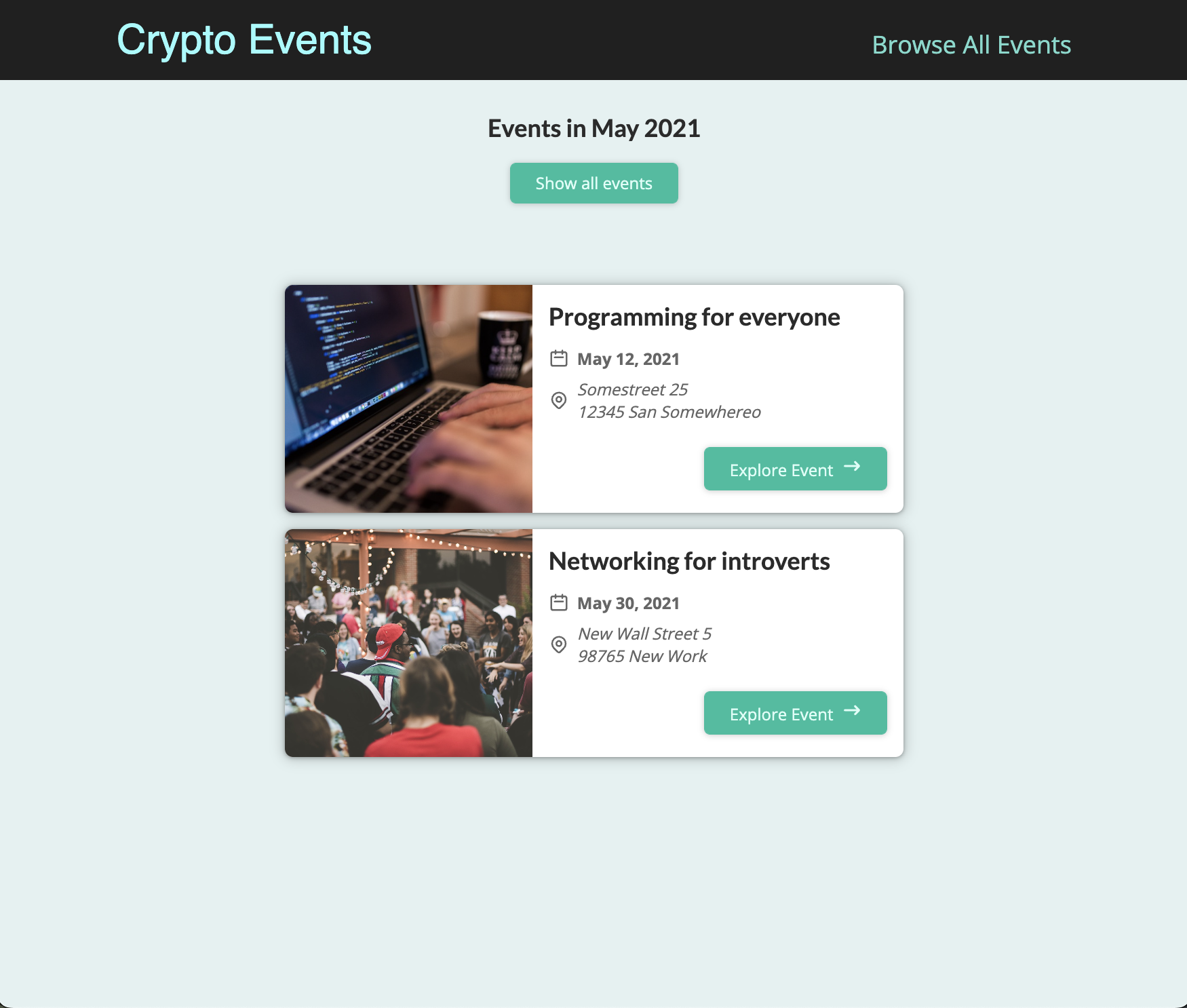 GitHub - aeropriest/CryptoEvents: NextJs project showing crypto events