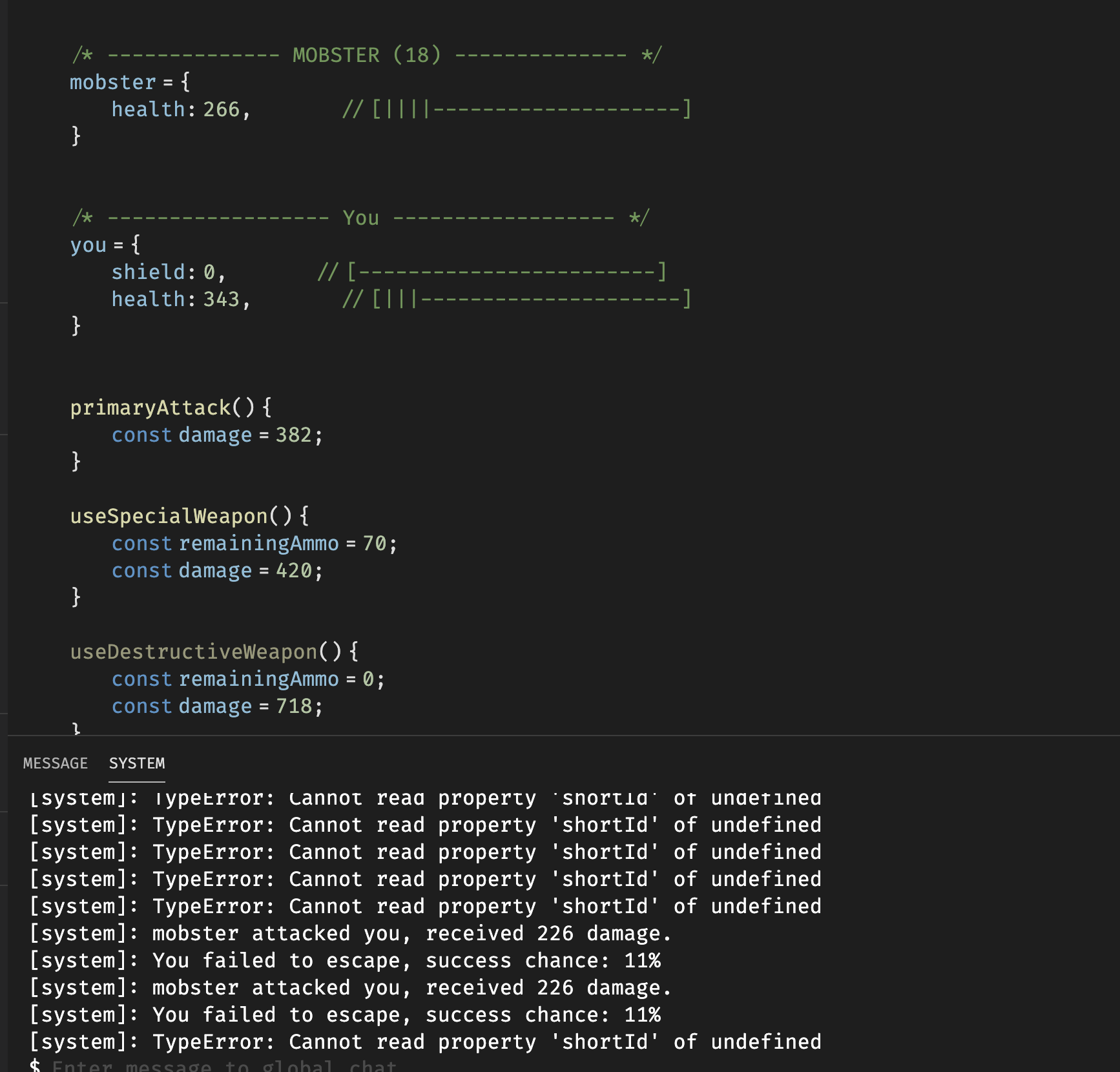 Stuck in dungeon combat with system error · Issue #68 · DexterHuang ...