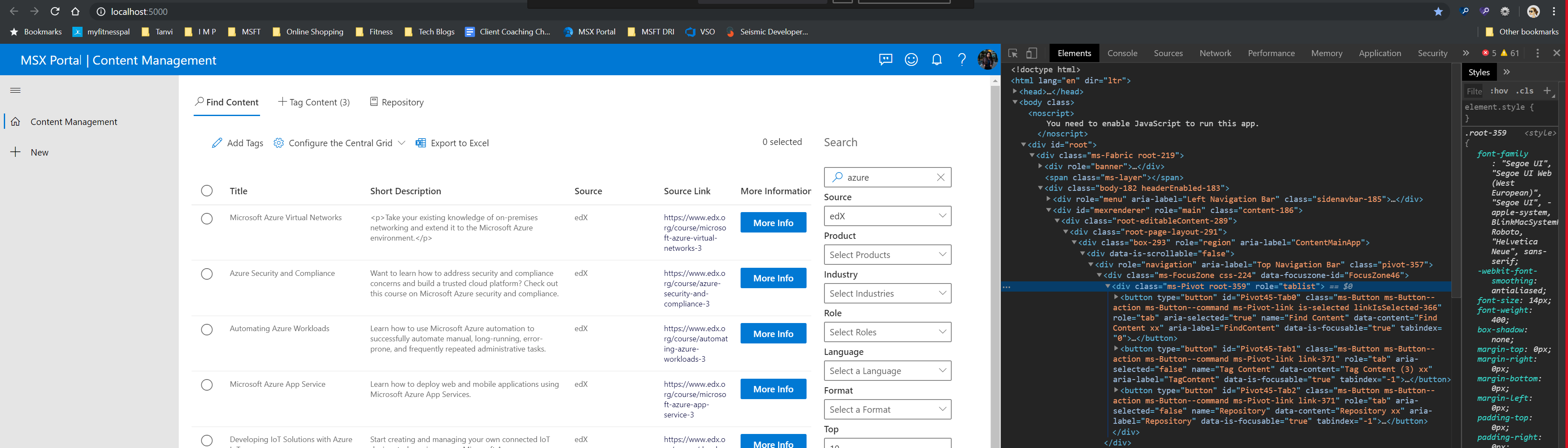 Screenshot of code without aria-label