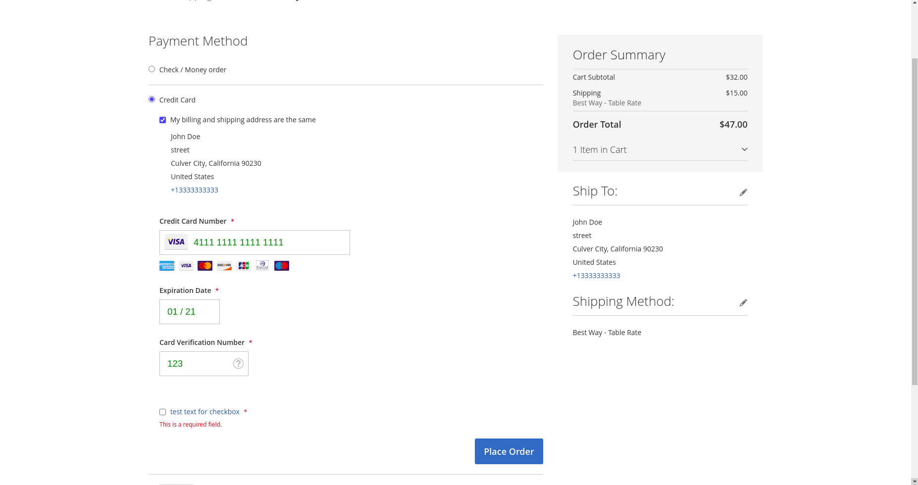 Terms and Conditions validation not working on Braintree Creditcard ...