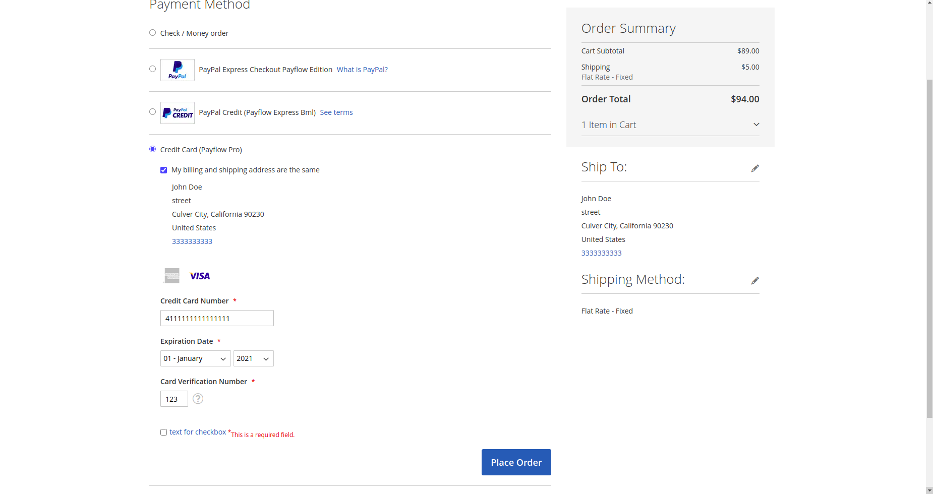 Terms and Conditions validation not working on Braintree Creditcard ...