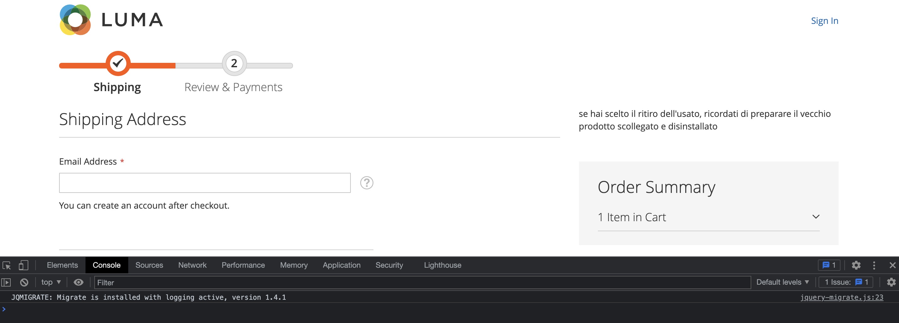 CheckoutPageWOConsoleError
