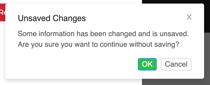 Update UI for 'Unsaved Changes' modal · Issue #628 · clearlydefined ...