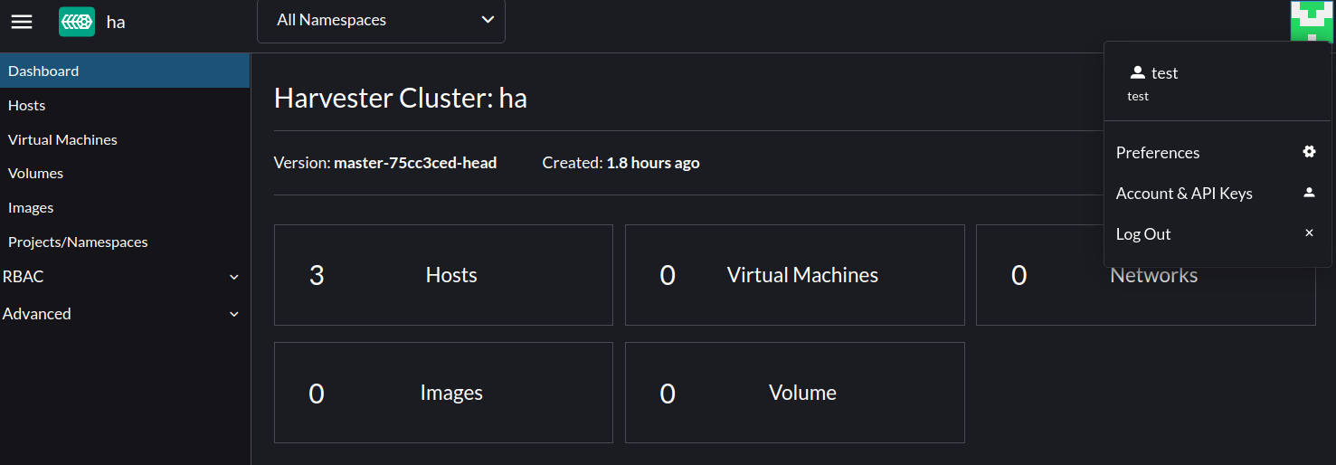 [BUG] login with member role, the harvester dashboard page does not display correctly. · Issue