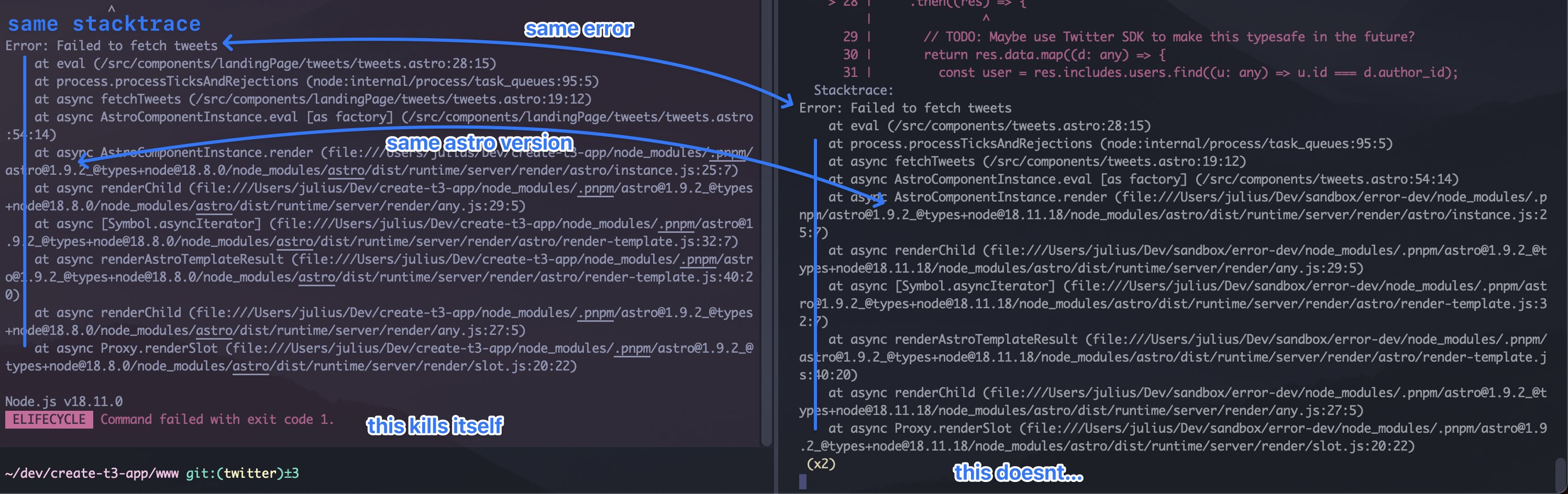 throwing errors in dev kills dev-server · Issue #5931 · withastro/astro ...