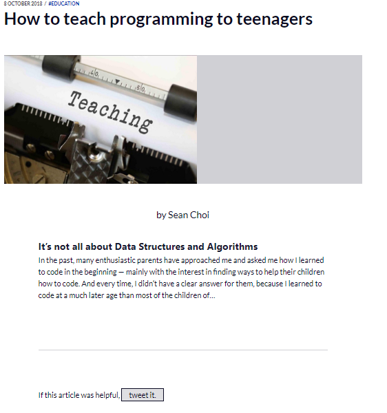 "How to teach programming" News Article Broken · Issue #39159 ...