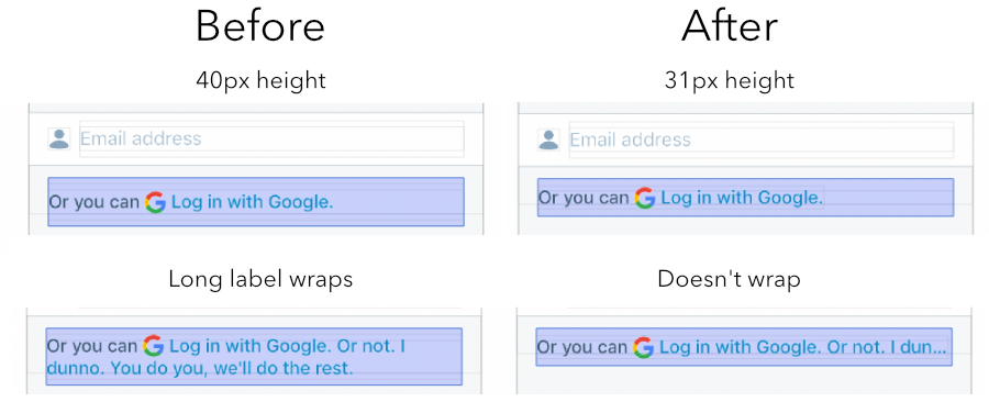 login button changes