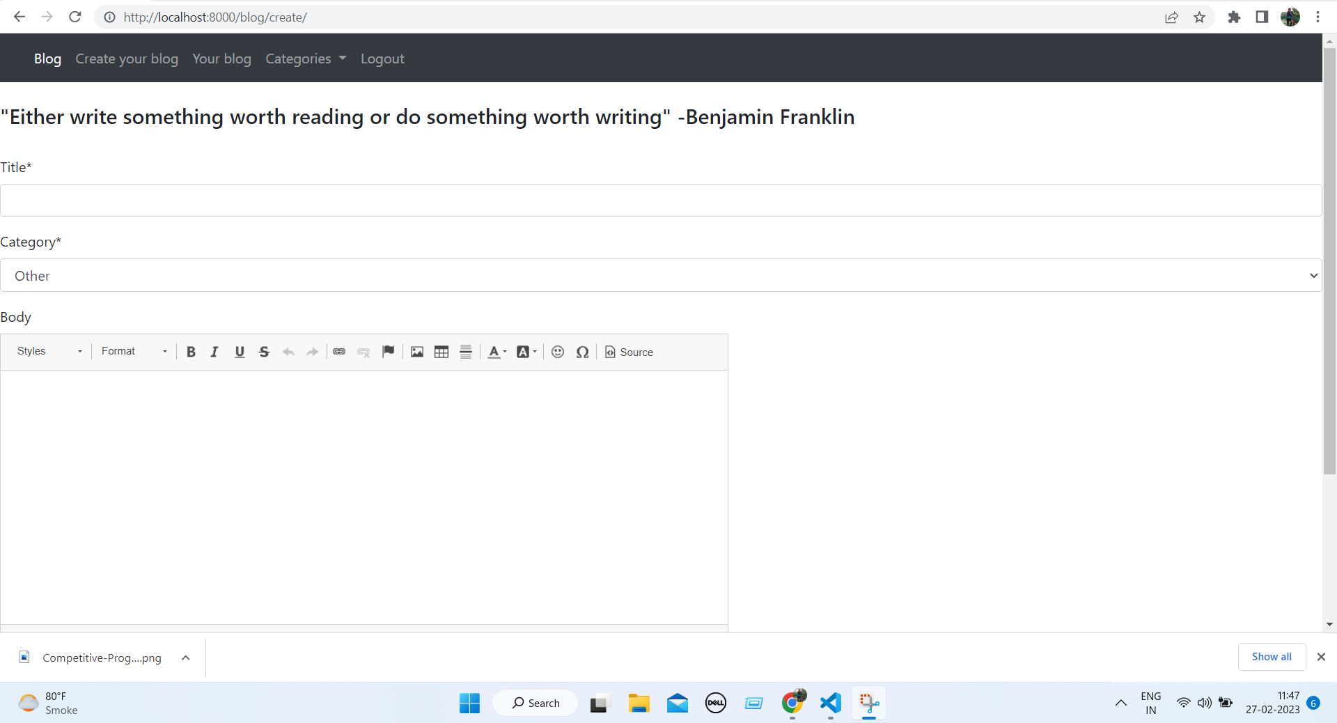 GitHub - sshubham07/Blog_Apllication