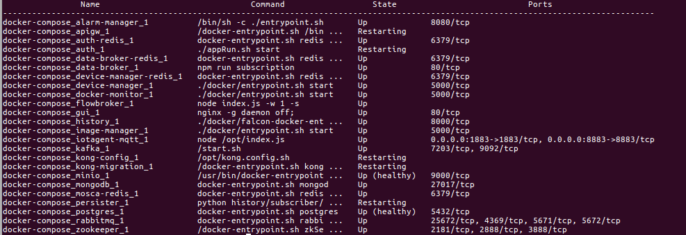 Instalação via Docker - Containers Restartando. · Issue #654 · dojot ...